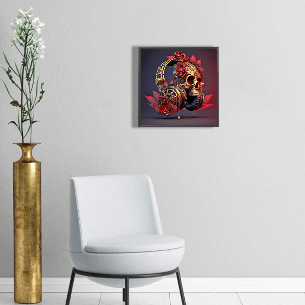 Unique Red Headphones - Full Round Drill Diamond Painting 30*30CM