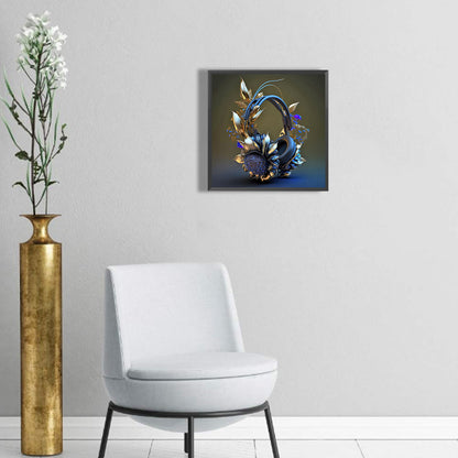 Unique Blue Headphones - Full Round Drill Diamond Painting 30*30CM