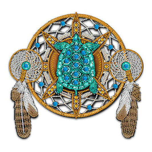 Turtle Mandala Dreamcatcher - Special Shaped Drill Diamond Painting 30*30CM