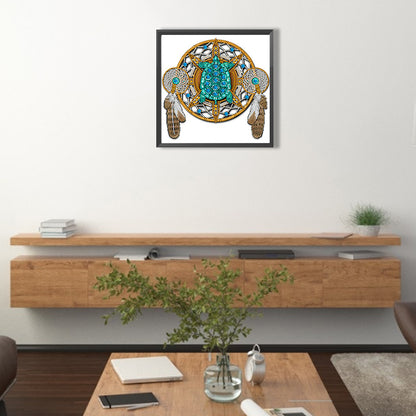 Turtle Mandala Dreamcatcher - Special Shaped Drill Diamond Painting 30*30CM