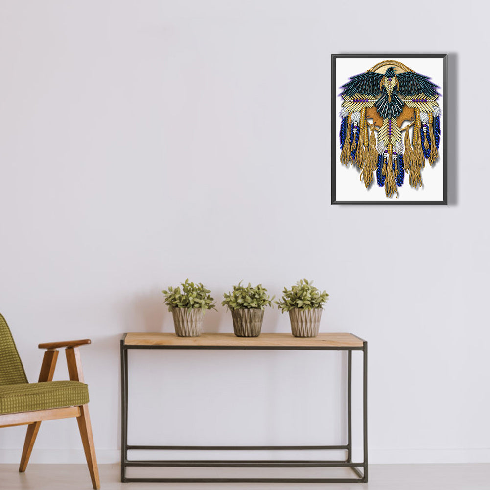 Native Raven Mandala Dream Catcher - Special Shaped Drill Diamond Painting 30*40CM