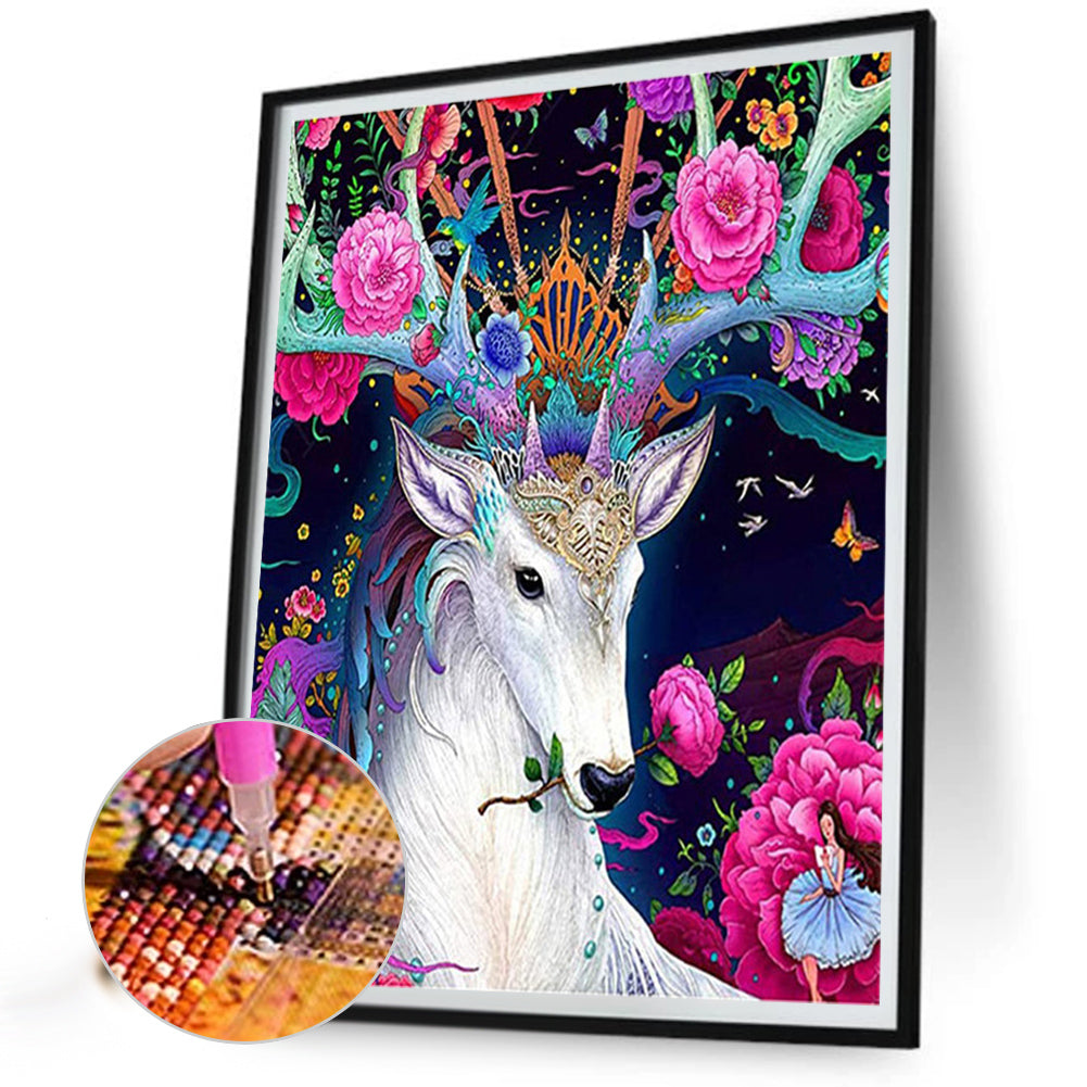 Deer - Full Round Drill Diamond Painting 50*60CM