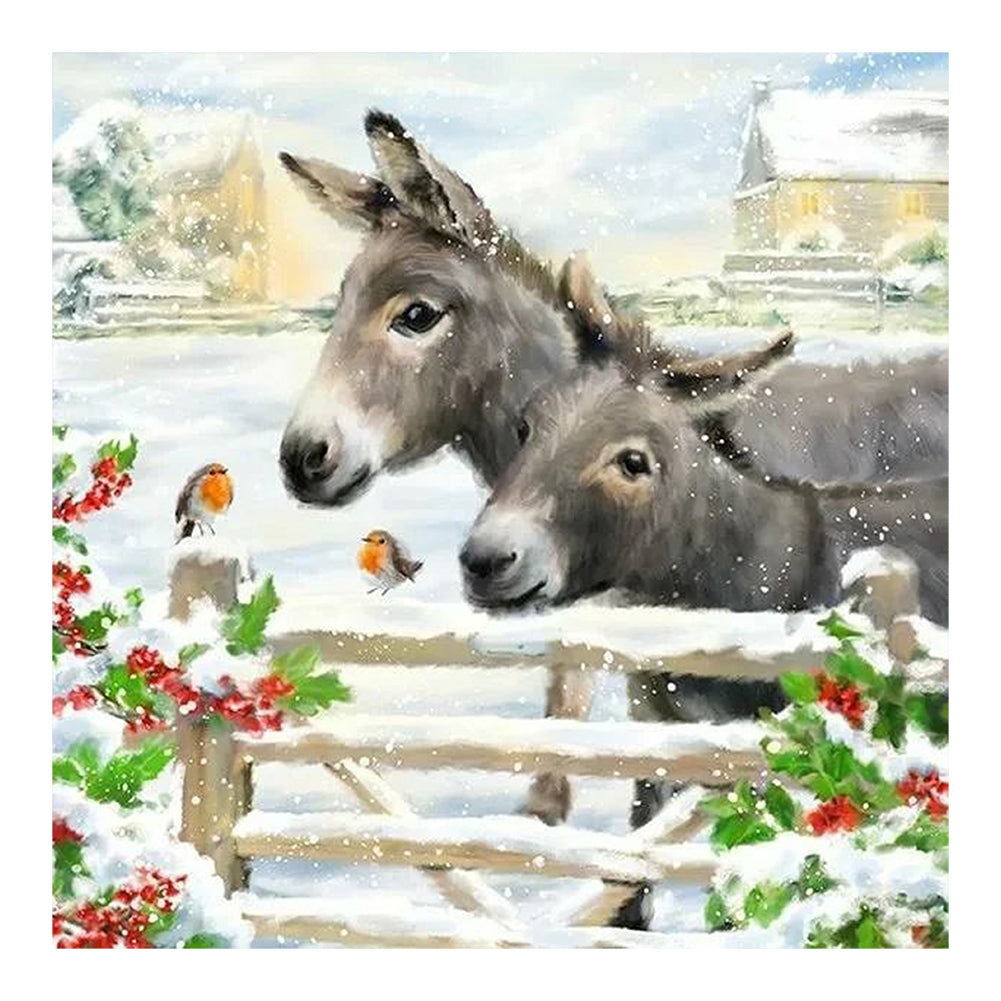 Donkey In The Fence - Full Round Drill Diamond Painting 45*45CM
