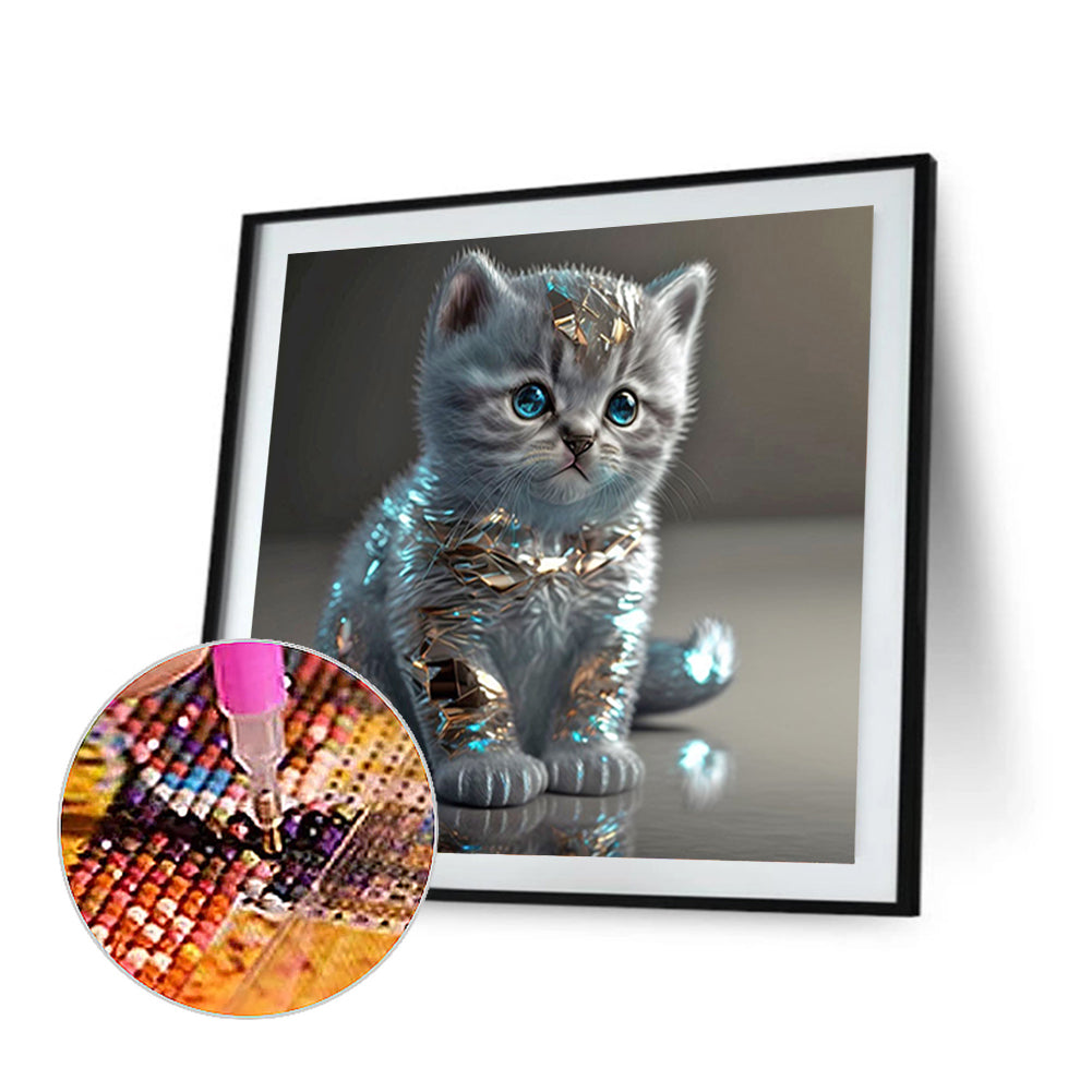 Kitten - Full Round Drill Diamond Painting 30*30CM