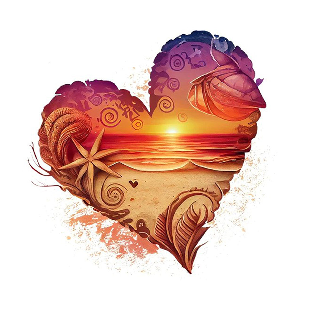 Love Beach - Full Round Drill Diamond Painting 30*30CM