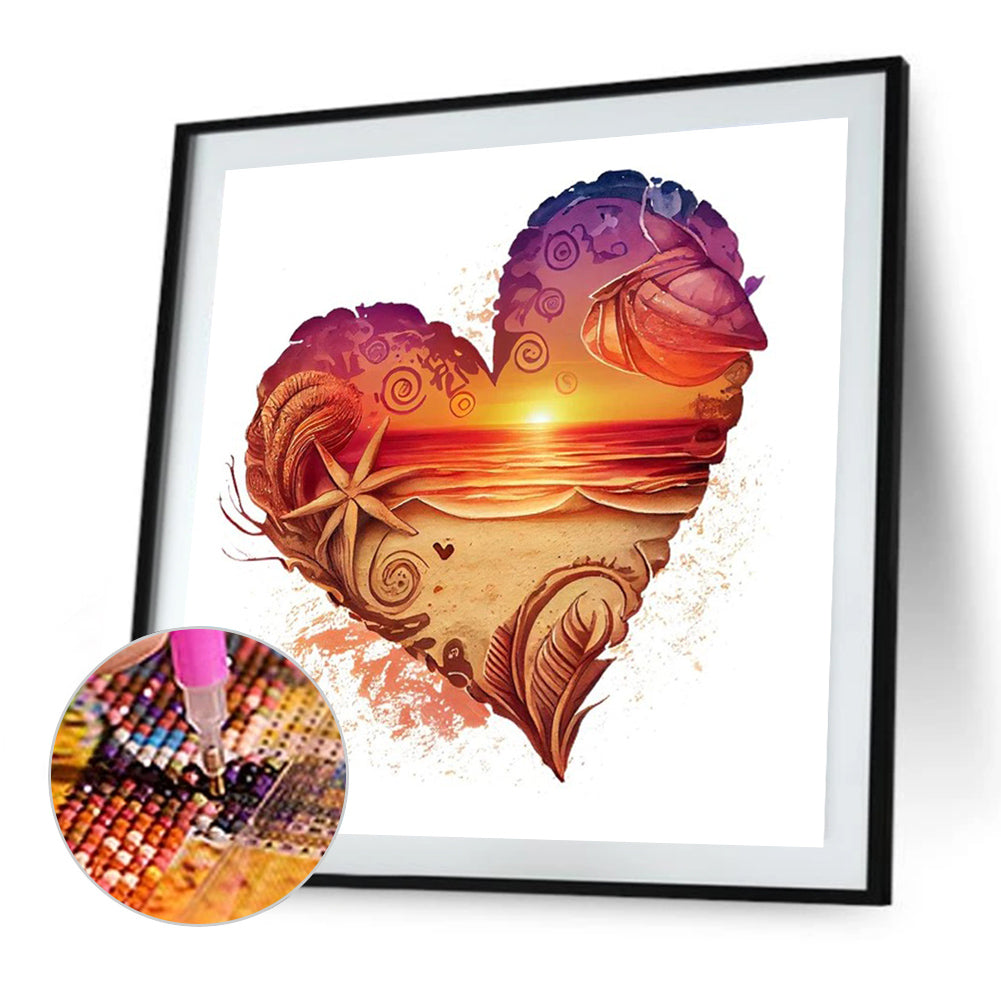 Love Beach - Full Round Drill Diamond Painting 30*30CM