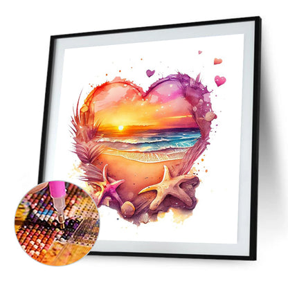 Love Beach - Full Round Drill Diamond Painting 30*30CM