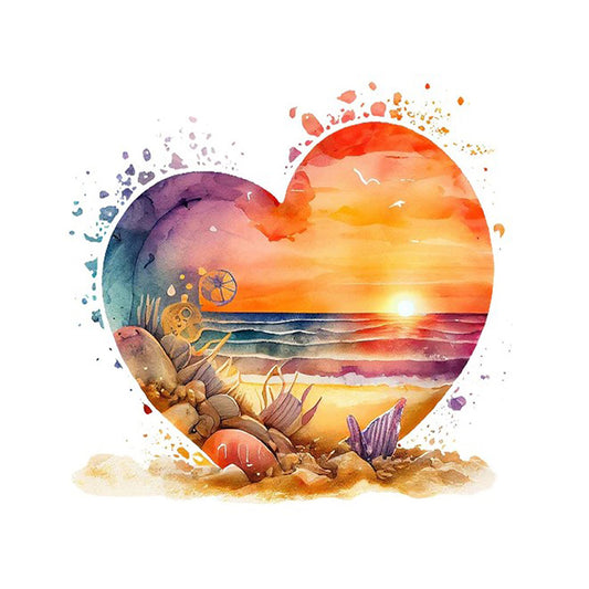 Love Beach - Full Round Drill Diamond Painting 30*30CM