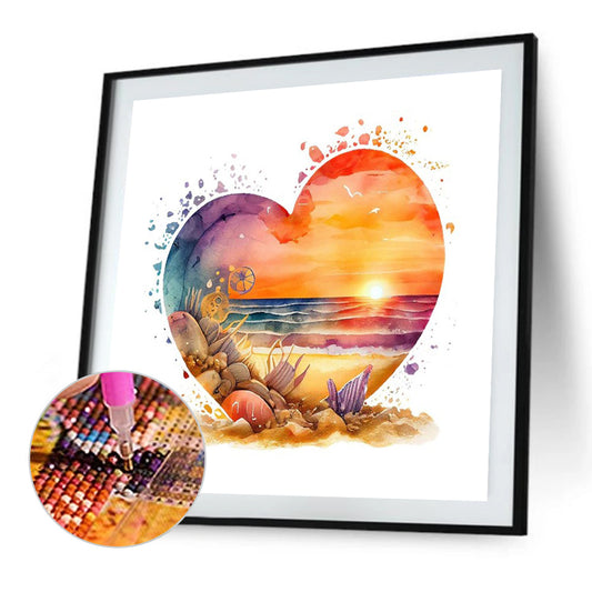 Love Beach - Full Round Drill Diamond Painting 30*30CM