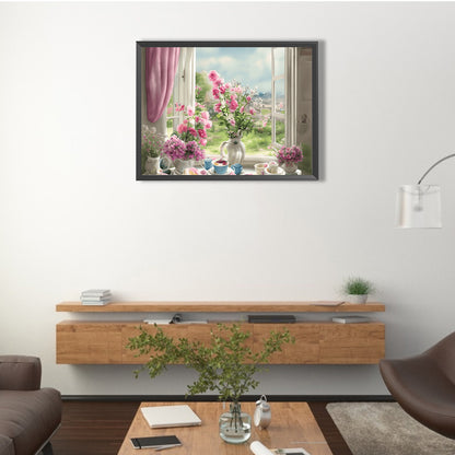 Scenery Outside The Window - Full Round Drill Diamond Painting 40*30CM