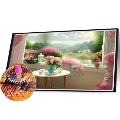 Scenery Outside The Window - Full Round Drill Diamond Painting 40*30CM