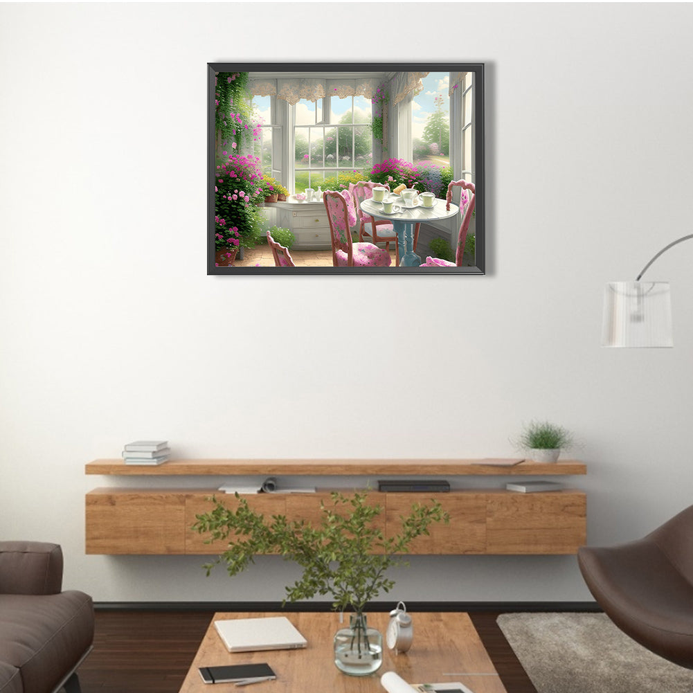 Scenery Outside The Window - Full Round Drill Diamond Painting 40*30CM
