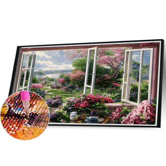 Scenery Outside The Window - Full Round Drill Diamond Painting 40*30CM