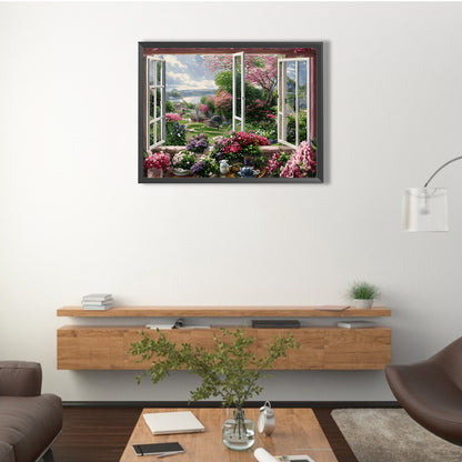 Scenery Outside The Window - Full Round Drill Diamond Painting 40*30CM