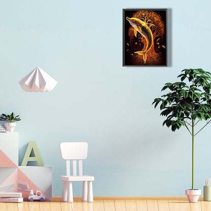 Glorious Dolphin - Full Round Drill Diamond Painting 30*40CM