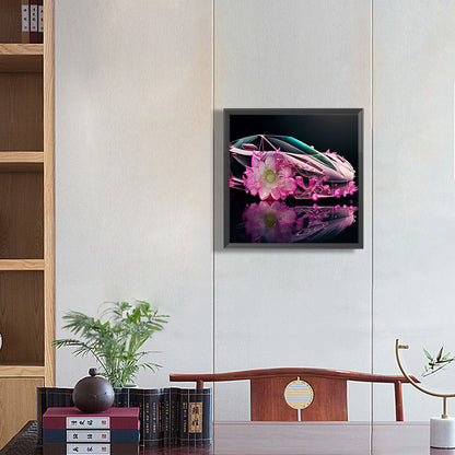 Pink Sports Car - Full Round Drill Diamond Painting 30*30CM