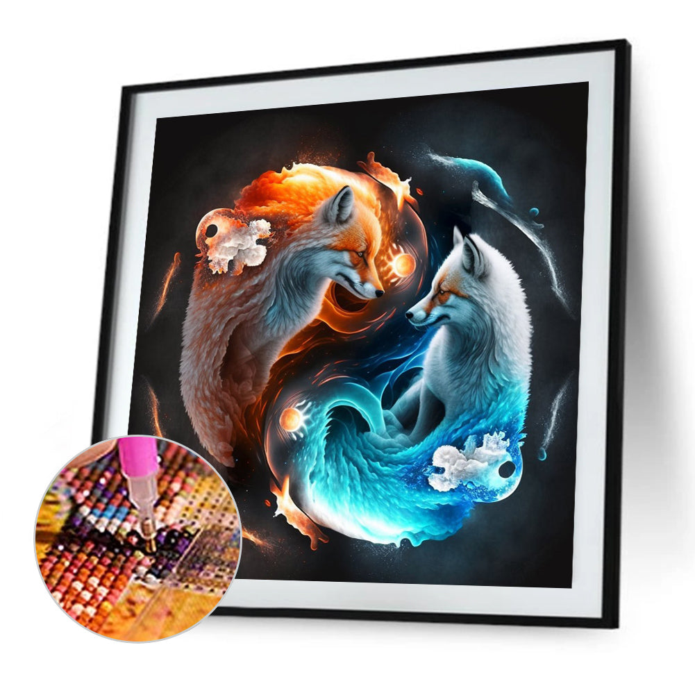 Tai Chi Red And Blue Bird Painting - Full Square Drill Diamond Painting 30*30CM