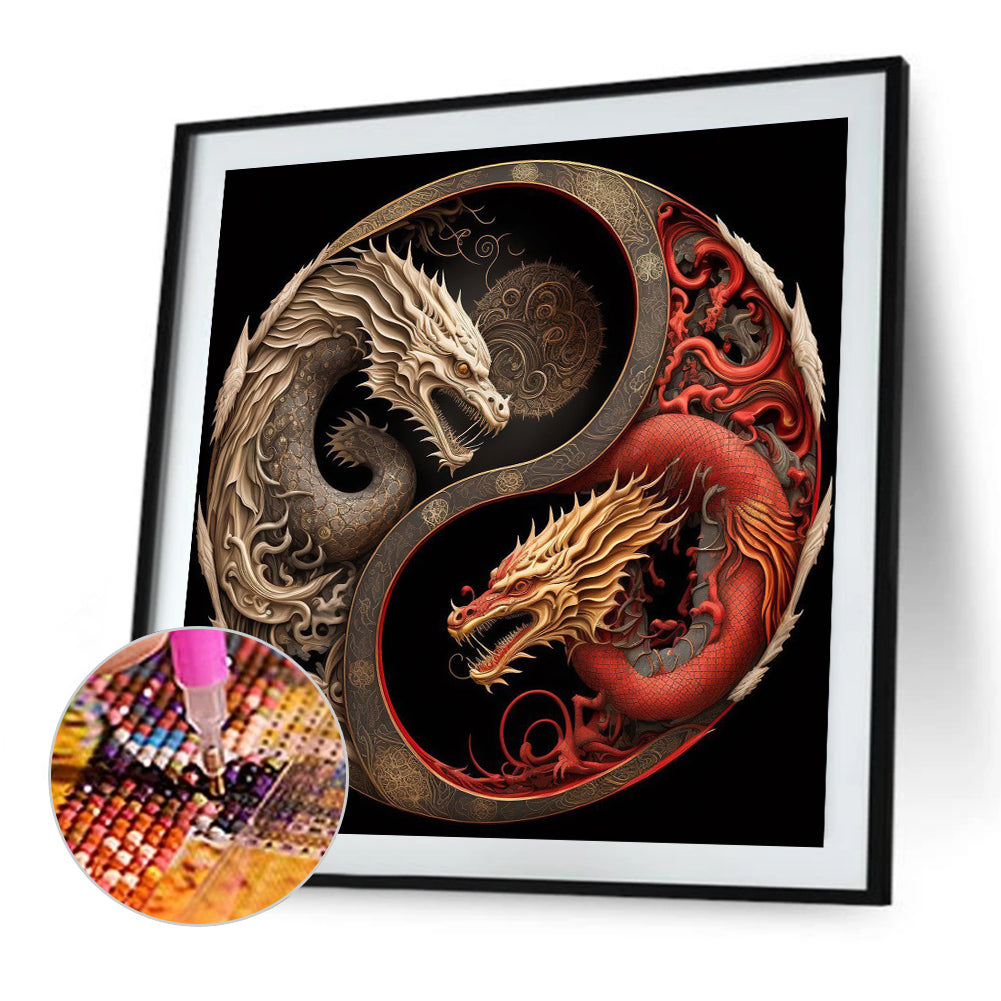 Tai Chi Dragon Painting - Full Square Drill Diamond Painting 30*30CM