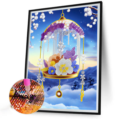 Purple Campanula - Special Shaped Drill Diamond Painting 30*40CM