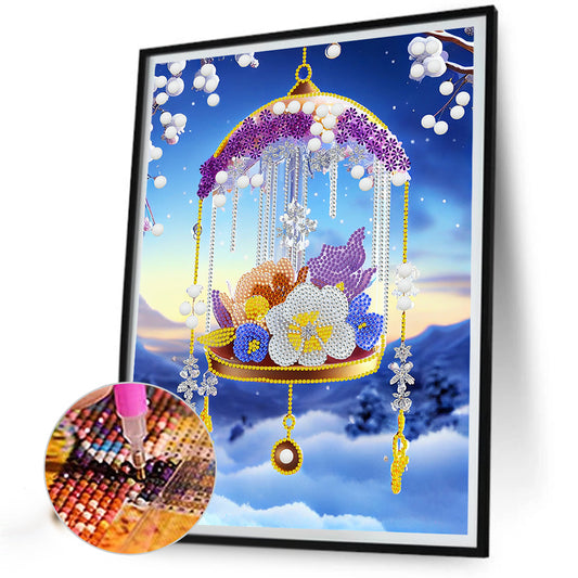 Purple Campanula - Special Shaped Drill Diamond Painting 30*40CM
