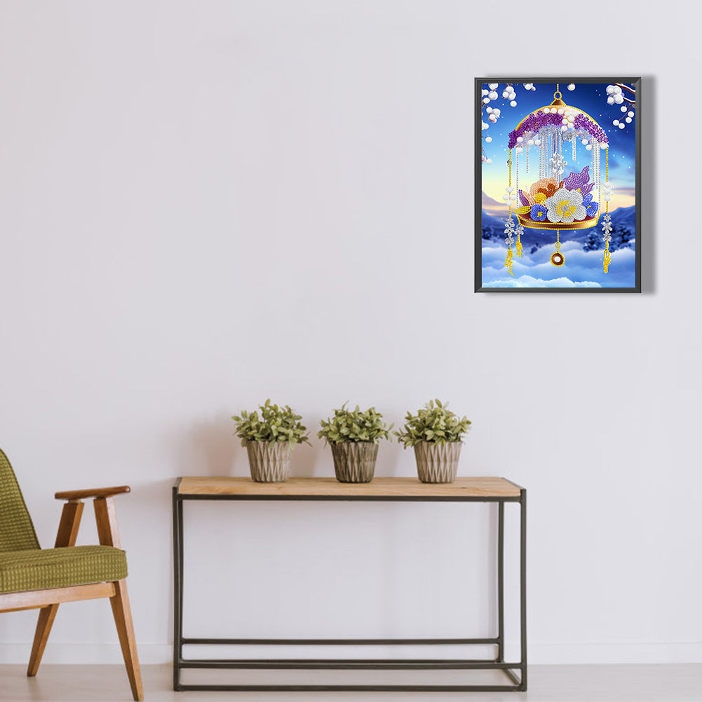 Purple Campanula - Special Shaped Drill Diamond Painting 30*40CM