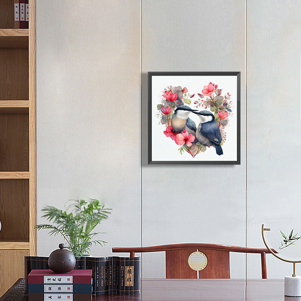 Heart Shaped Bird Nest - Full Round Drill Diamond Painting 30*30CM
