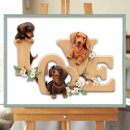 Love Puppy - Full Round Drill Diamond Painting 40*30CM