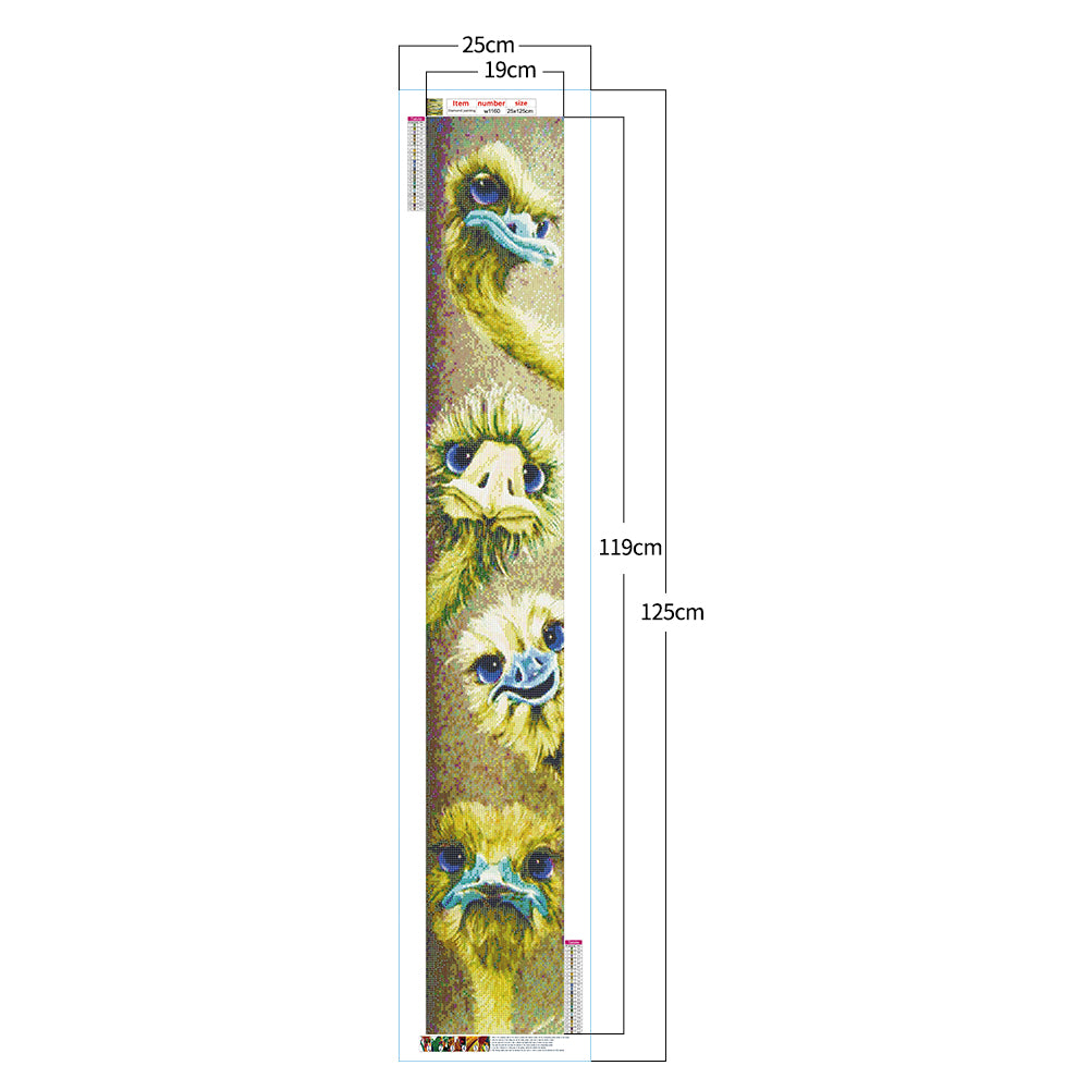 Ostrich - Full Round Drill Diamond Painting 25*125CM