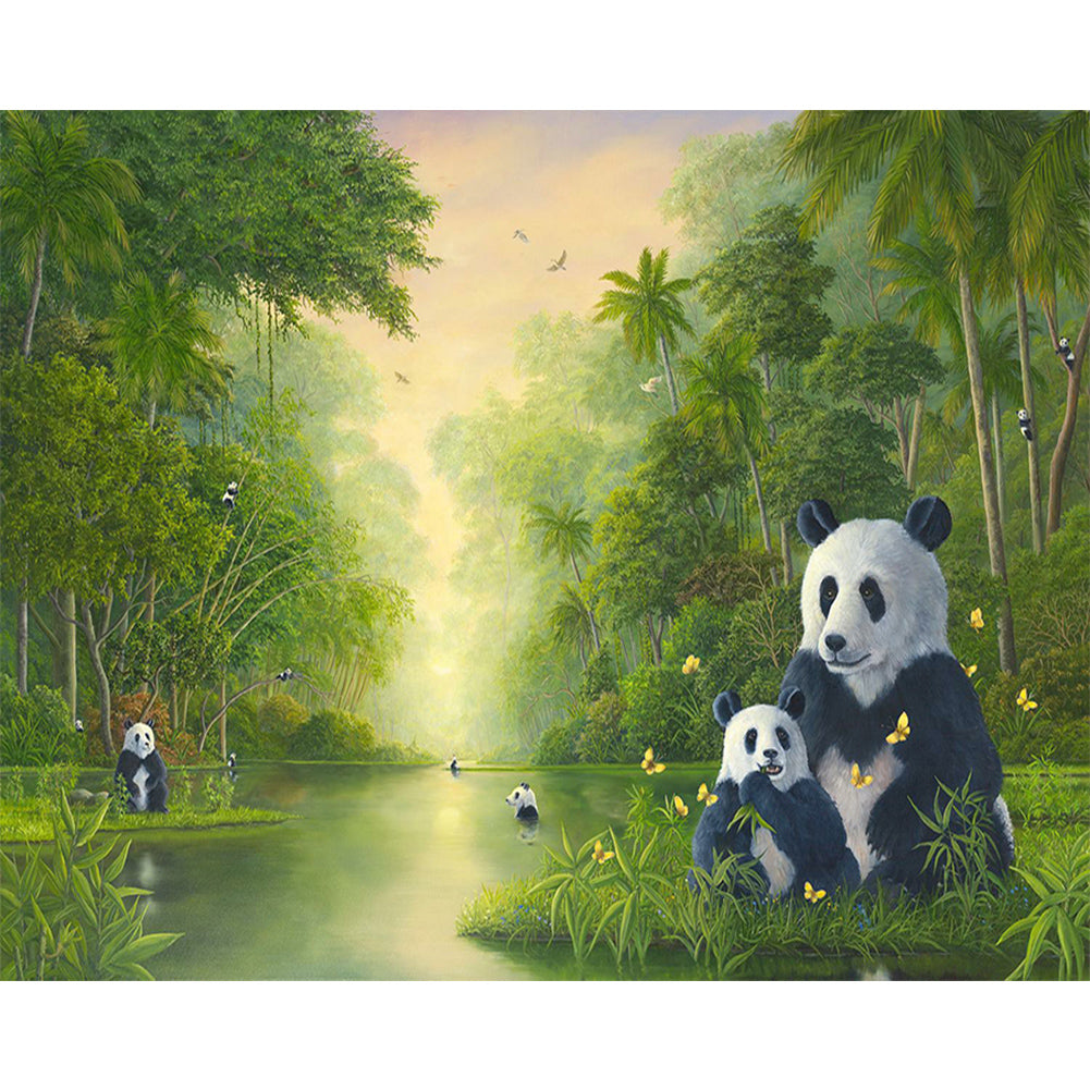 Bamboo Panda - Full Round Drill Diamond Painting 50*40CM