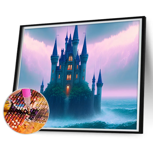 Sea Castle - Full Round Drill Diamond Painting 40*30CM