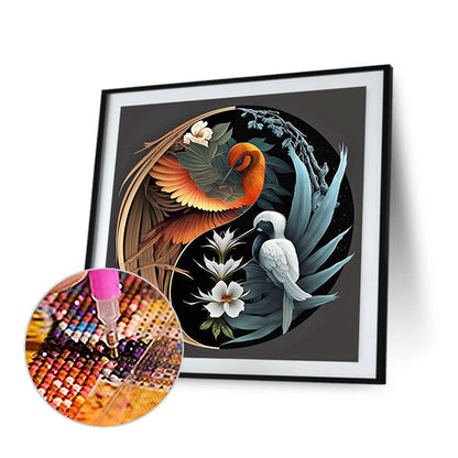 Yin And Yang Diagram Of Parrot - Full Round Drill Diamond Painting 40*40CM