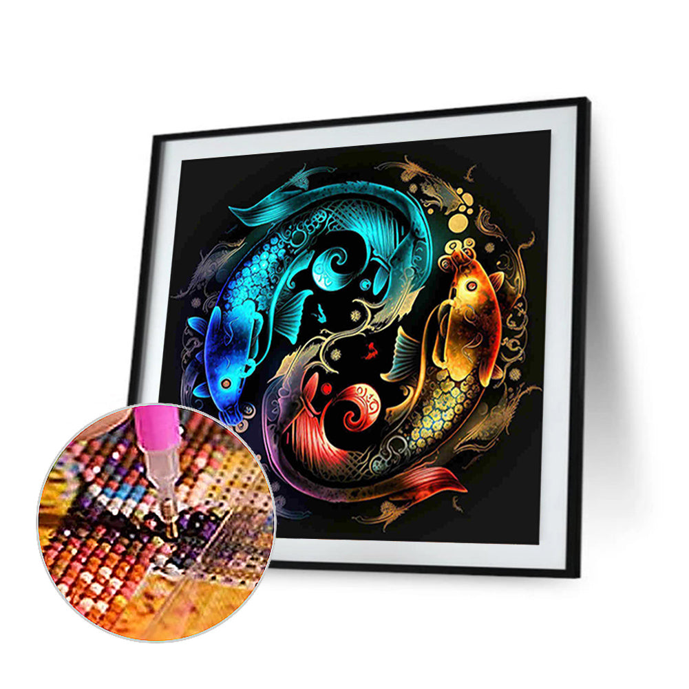 Pisces Yin And Yang Chart - Full Square Drill Diamond Painting 30*30CM