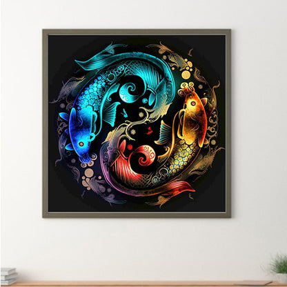 Pisces Yin And Yang Chart - Full Square Drill Diamond Painting 30*30CM