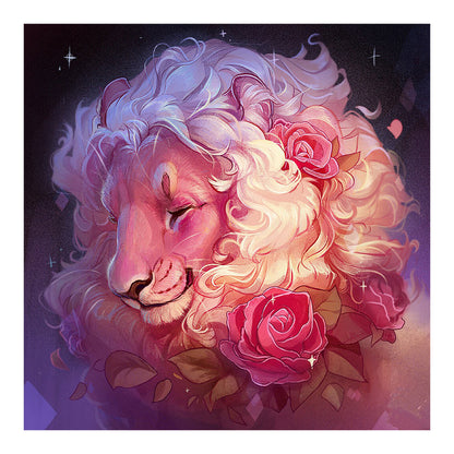 Rose Lion 40*40Ccm(canvas) full round drill diamond painting