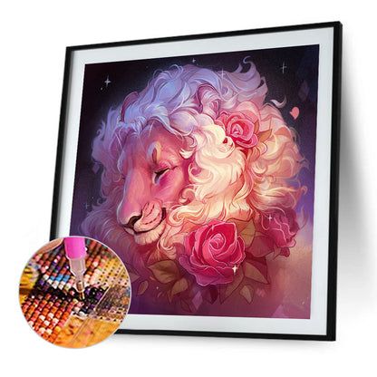 Rose Lion 40*40Ccm(canvas) full round drill diamond painting