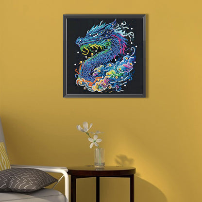 Colorful Chinese Dragon - Special Shaped Drill Diamond Painting 30*30CM