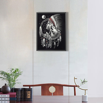 Indians - Full Round Drill Diamond Painting 30*40CM