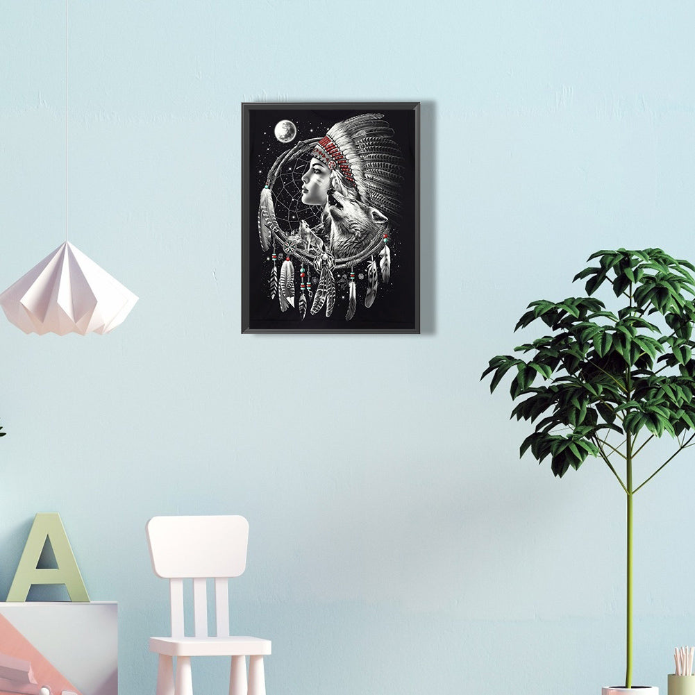 Indians - Full Round Drill Diamond Painting 30*40CM