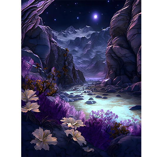 Purple Valley - Full Round Drill Diamond Painting 40*50CM