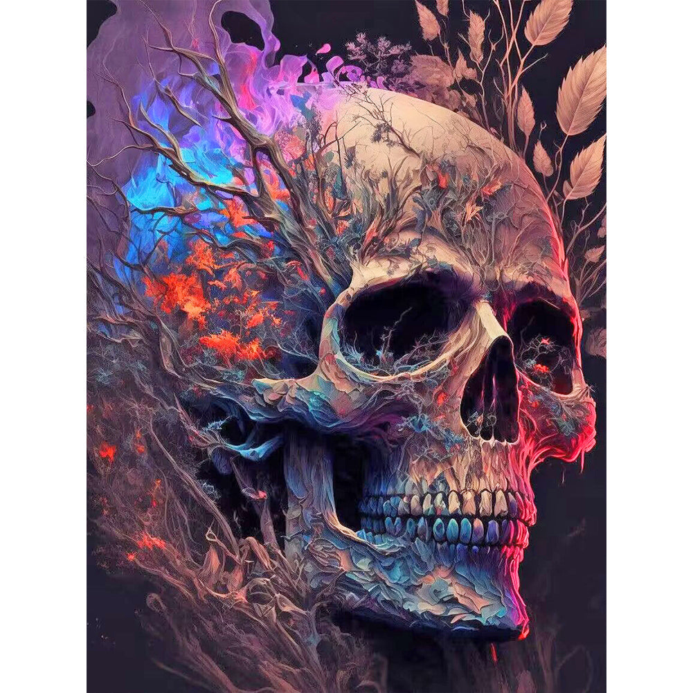 Skull 30*40Ccm(canvas) full round drill diamond painting