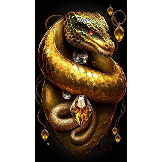 Golden Snake - Full Square Drill Diamond Painting 40*70CM