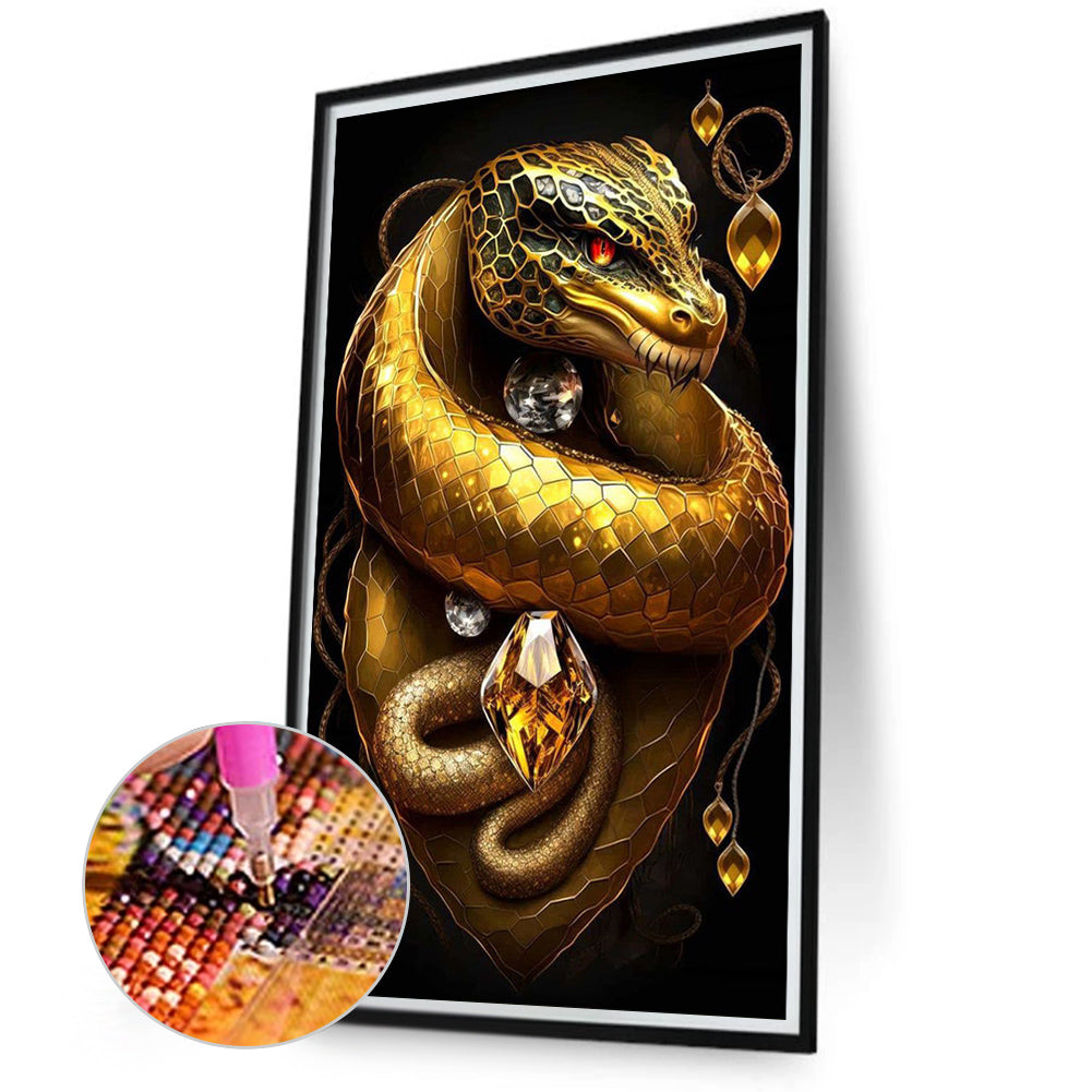 Golden Snake - Full Square Drill Diamond Painting 40*70CM