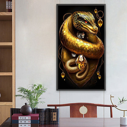 Golden Snake - Full Square Drill Diamond Painting 40*70CM