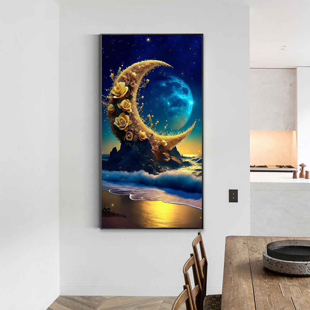 Bright Moon On The Sea - Full Square Drill Diamond Painting 40*70CM