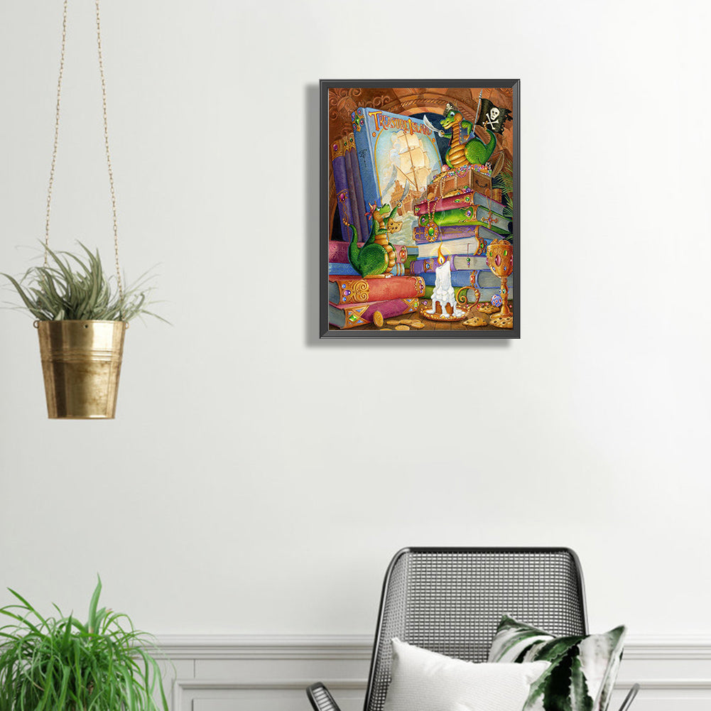 Little Green Dinosaur - Full Square Drill Diamond Painting 30*40CM