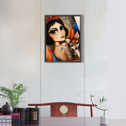 Snow And Deer 30*40Ccm(canvas) full round drill diamond painting