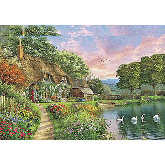 Mountain Village 50*40Ccm(canvas) full round drill diamond painting