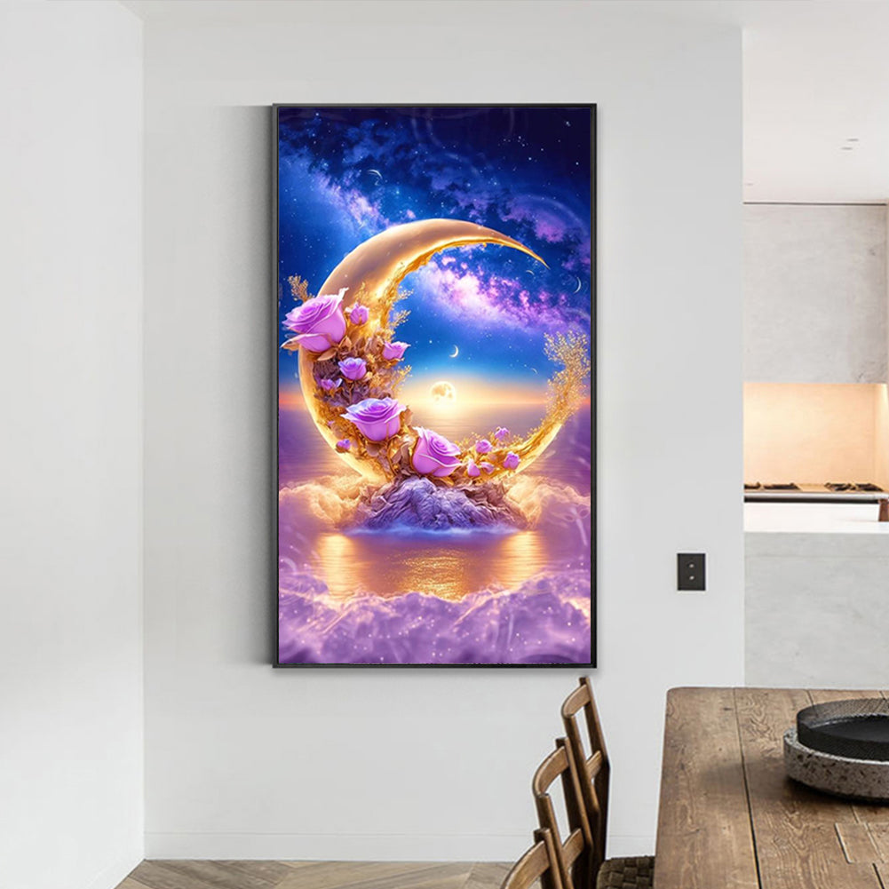Beach Moon Rose 40*70Ccm(canvas) full round drill diamond painting