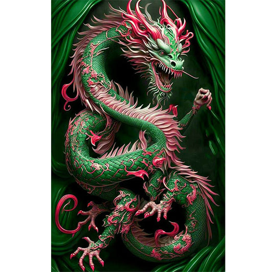 Ferocious Green Dragon - Full Square Drill Diamond Painting 45*70CM