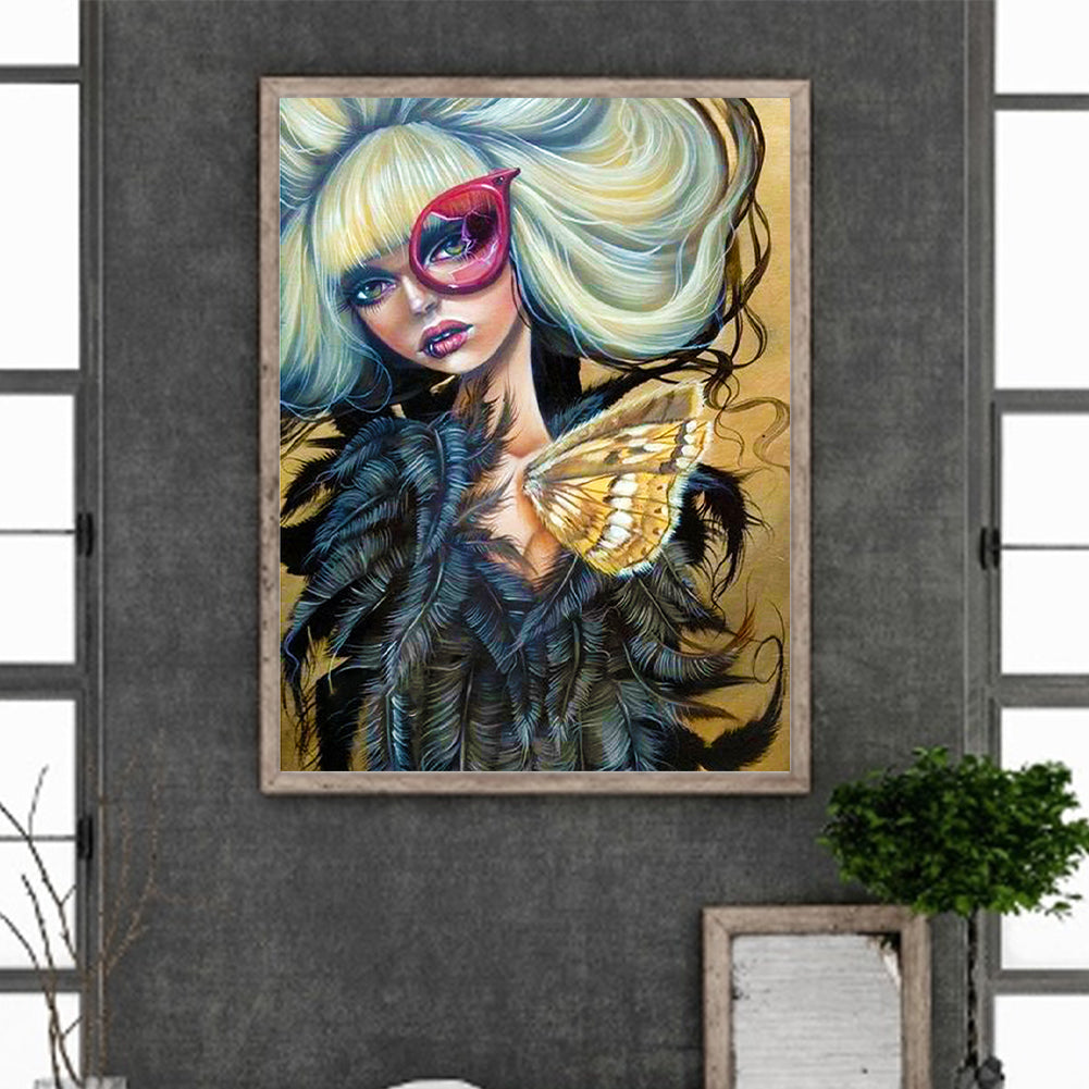 Gothic Makeup Girl 30*40Ccm(canvas) full round drill diamond painting